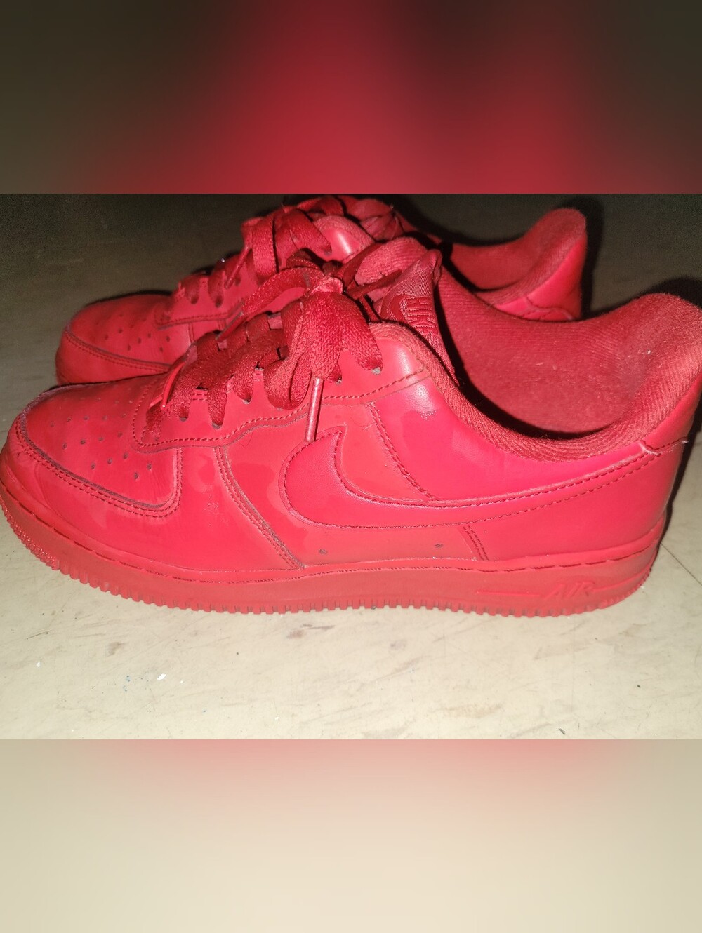 Nike Kids Red Low-Top Sneakers with Swoosh